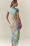 The Maya Ruched Cowl-Neck Dress: Mesh Edition