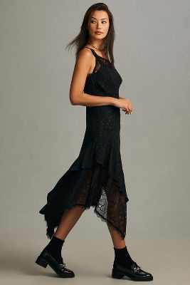 By Anthropologie Asymmetrical Lace Maxi Dress | Anthropologie