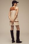 CITY SLEEK  FAUX SUEDE AND LEATHER SHIFT DRESS