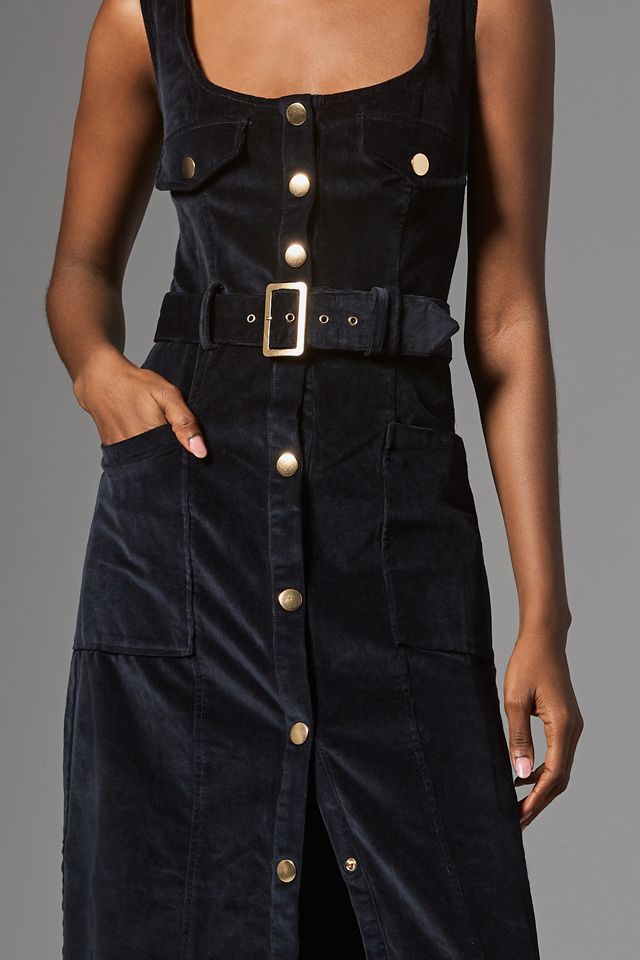 By Anthropologie Abito Slim Midi Pinafore in velluto a coste #2