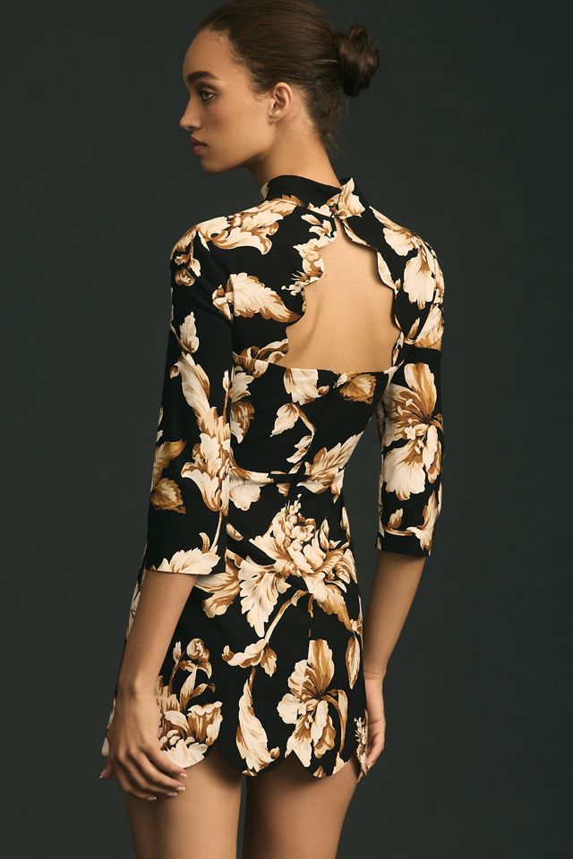 maeve neck tie shift mini dress