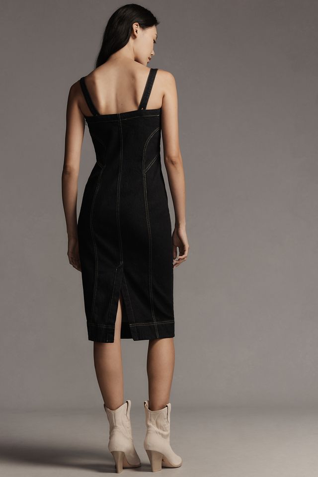 Pilcro Sleeveless Sweetheart Denim Midi Dress #1