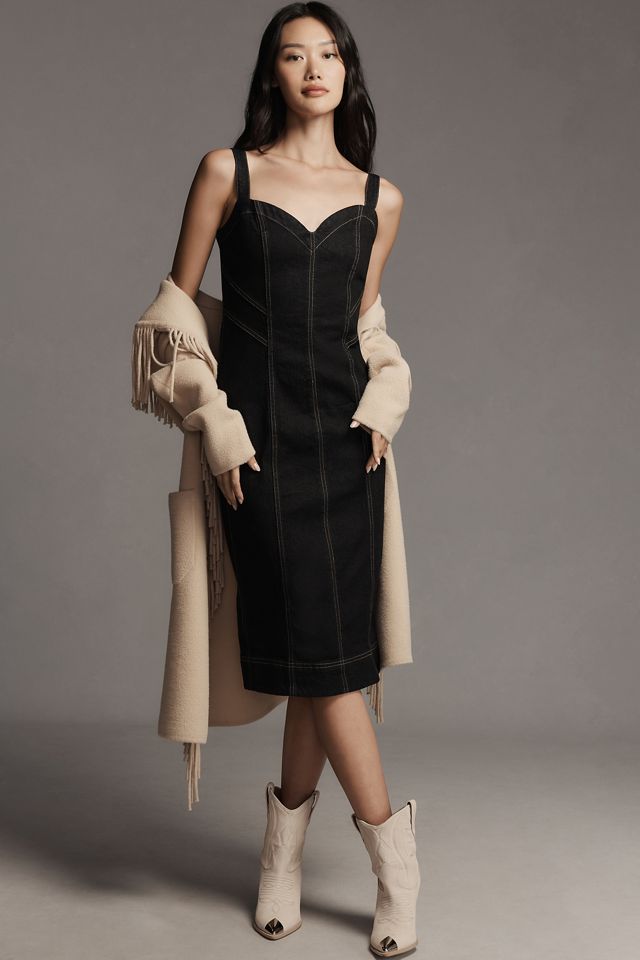 Pilcro Sleeveless Sweetheart Denim Midi Dress #2