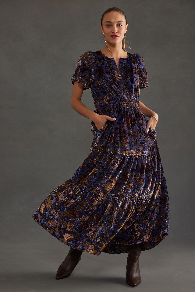 Anthropologie purple outlet dress