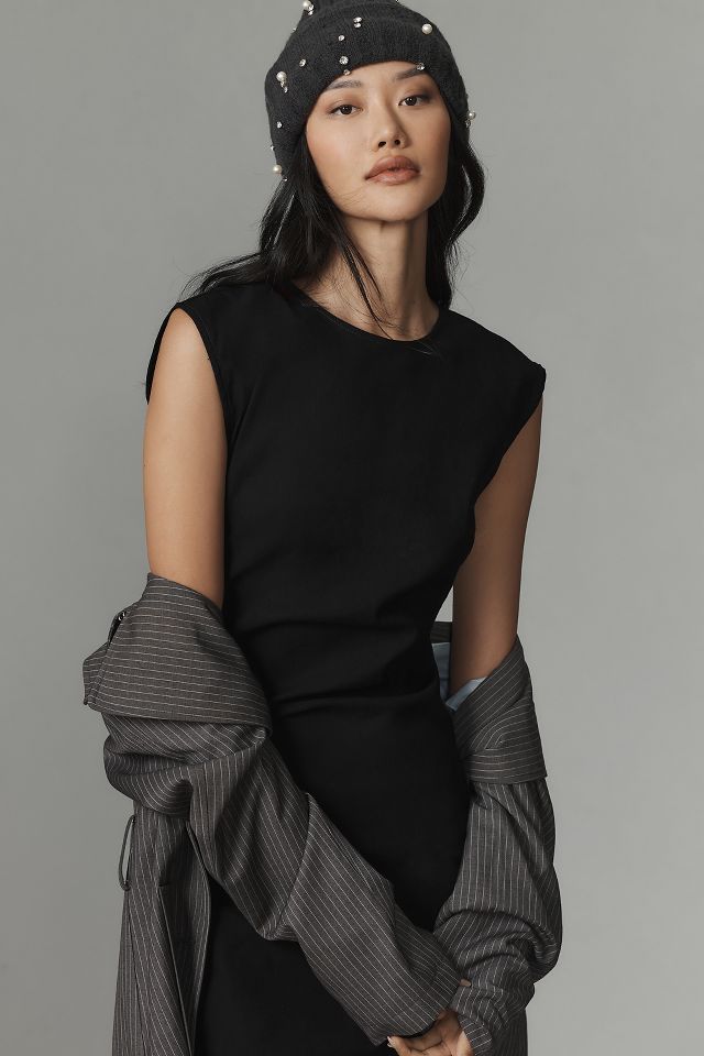 Maeve Cap-Sleeve Slim Midi Dress #1