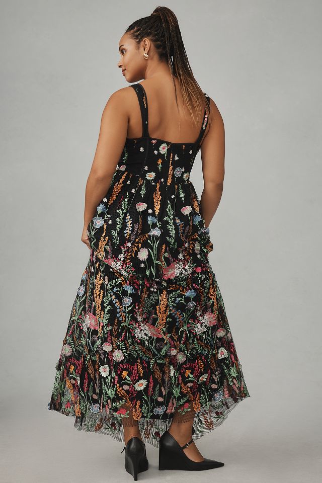 Anthropologie black shop floral dress