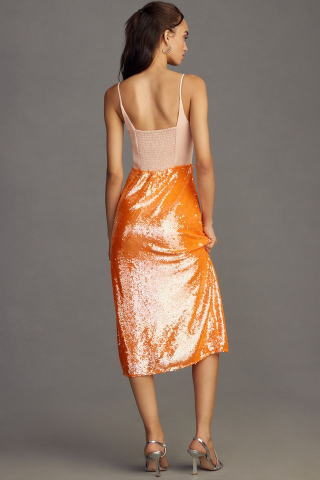 By Anthropologie Sweetheart Sequin Side-Slit Dress #3