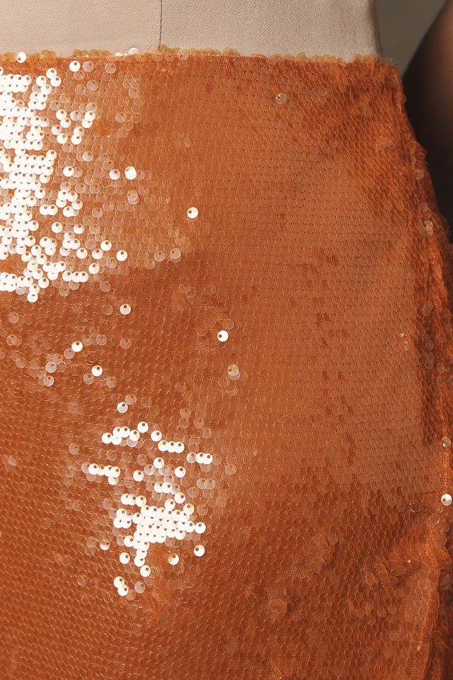By Anthropologie Sweetheart Sequin Side-Slit Dress #8