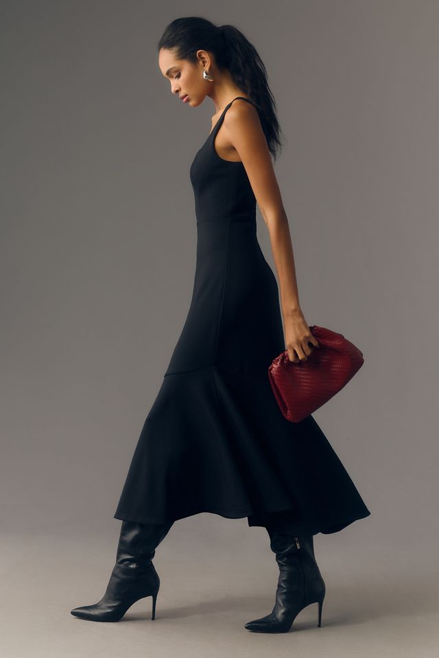 The Ariana Square-Neck Asymmetrical Ruffle-Hem Dress #3