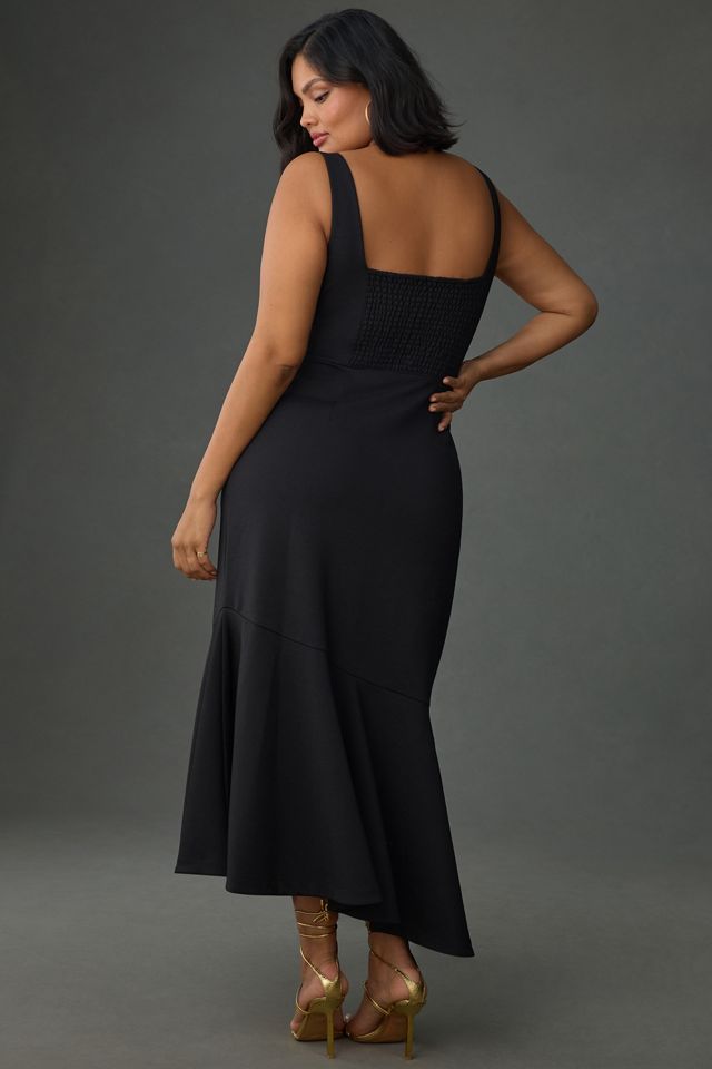 The Ariana Square-Neck Asymmetrical Ruffle-Hem Dress #6