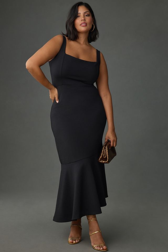 The Ariana Square-Neck Asymmetrical Ruffle-Hem Dress #5