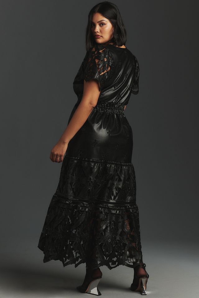 the somerset maxi dress faux leather embroidered edition The Somerset Maxi Dress: Faux Leather Embroidered