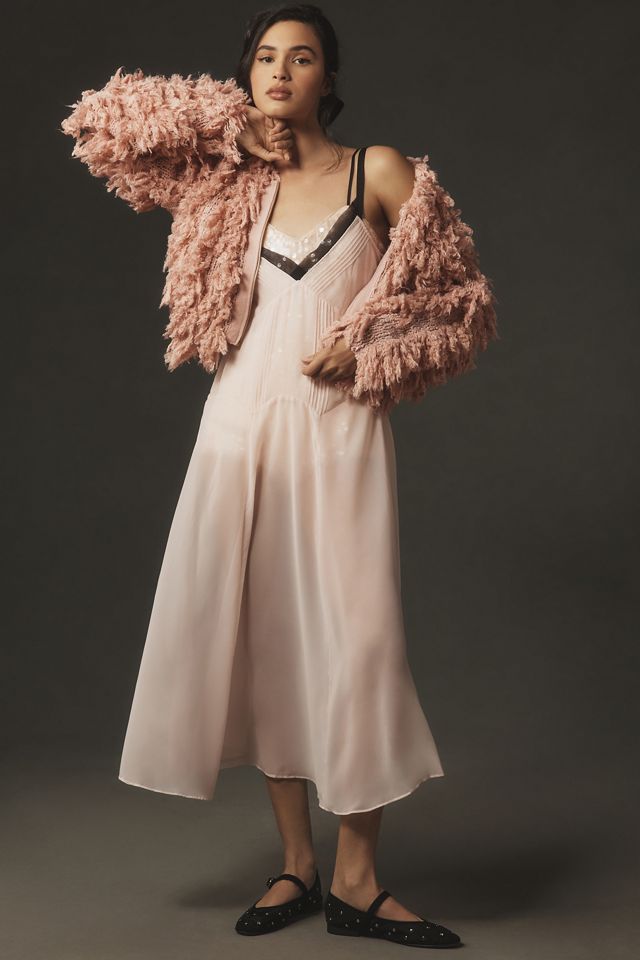 By Anthropologie Sleeveless Shine Midi Slip Dress #3