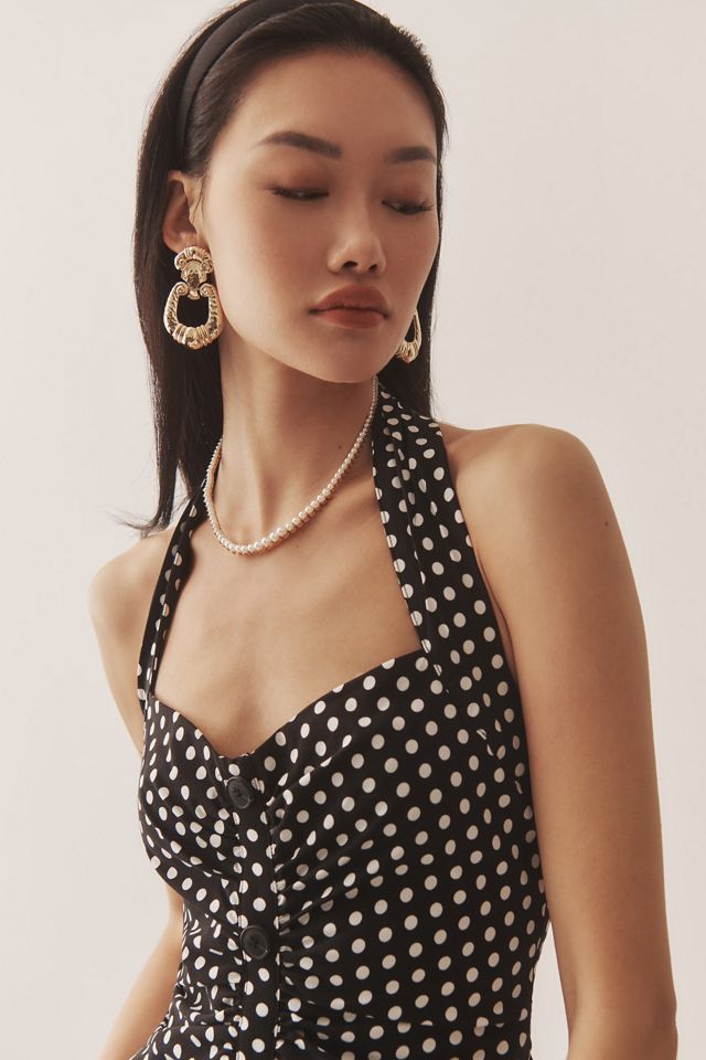 Maeve Halter Ruched Midi Dress #3