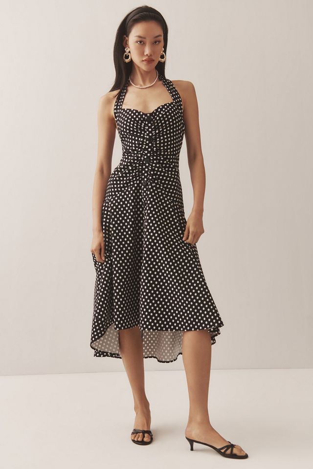 Maeve Halter Ruched Midi Dress #2