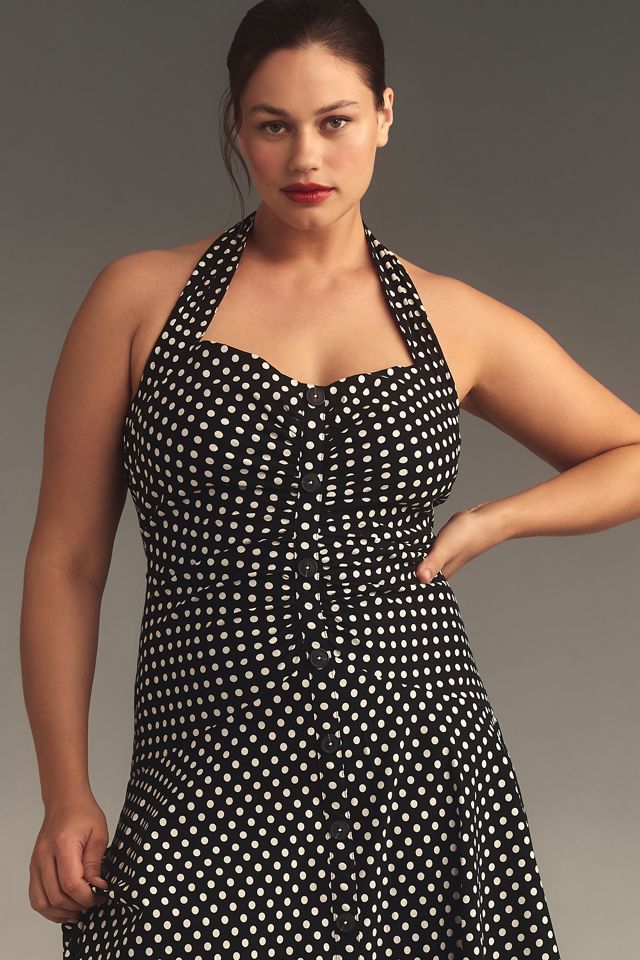 Maeve Halter Ruched Midi Dress #8
