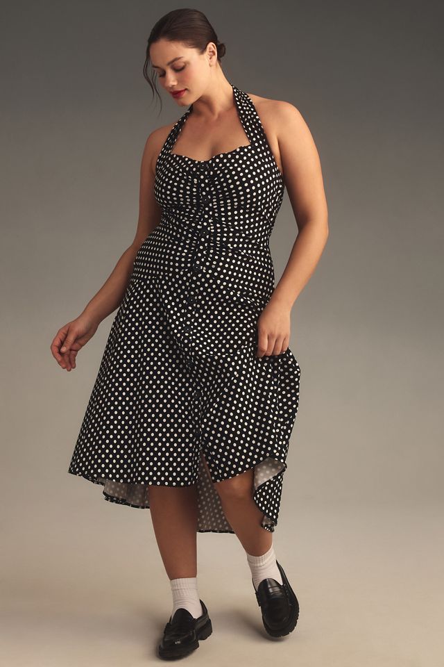 Maeve Halter Ruched Midi Dress #5