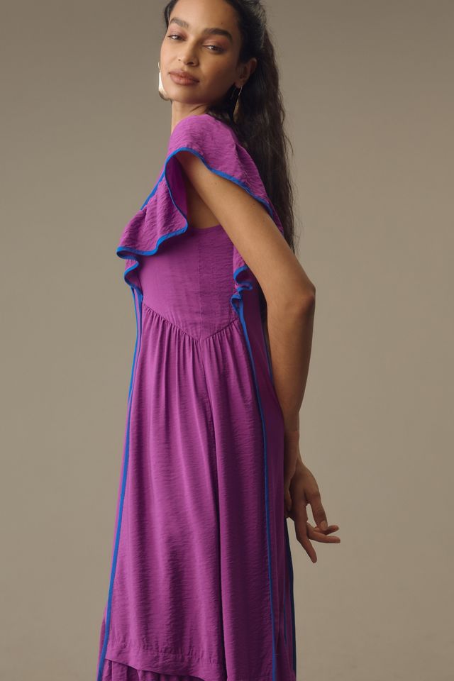 The Mimi Flutter-Sleeve Tipped Midi Dress #2