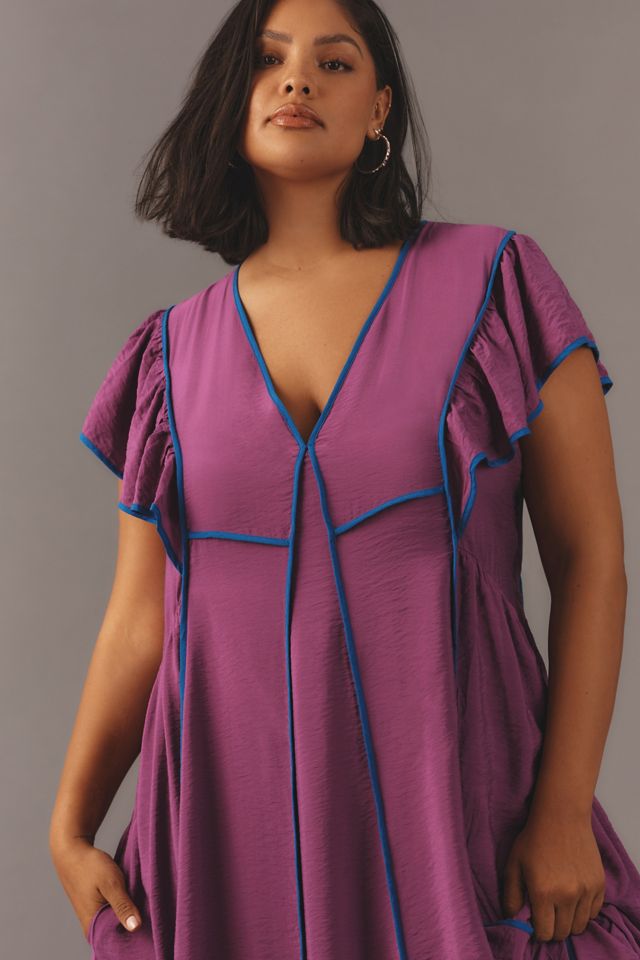 The Mimi Flutter-Sleeve Tipped Midi Dress #5