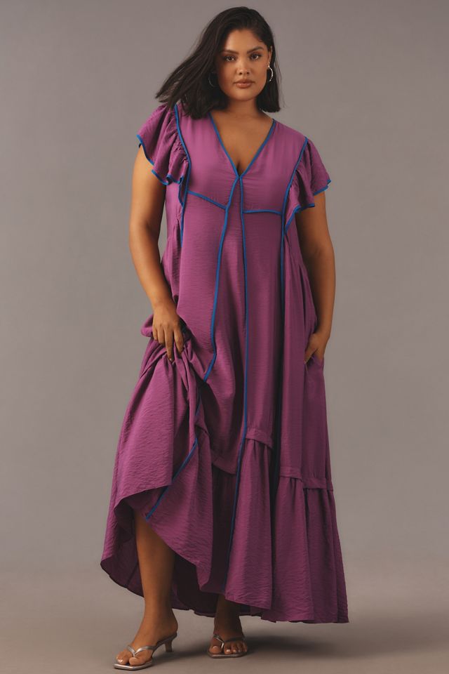 The Mimi Flutter-Sleeve Tipped Midi Dress #4