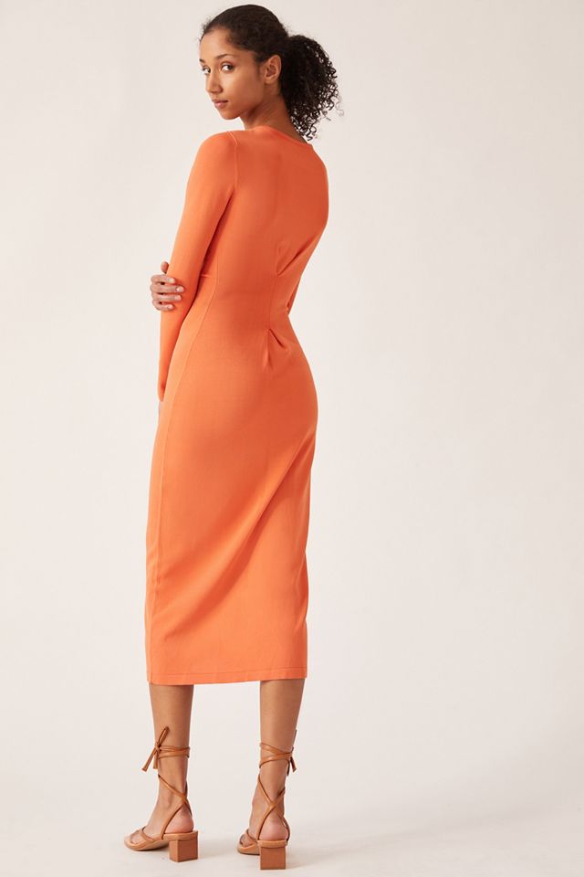 Tie-Front Sweater Midi Dress #3