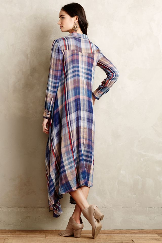 Mixed Plaid Shirtdress #1