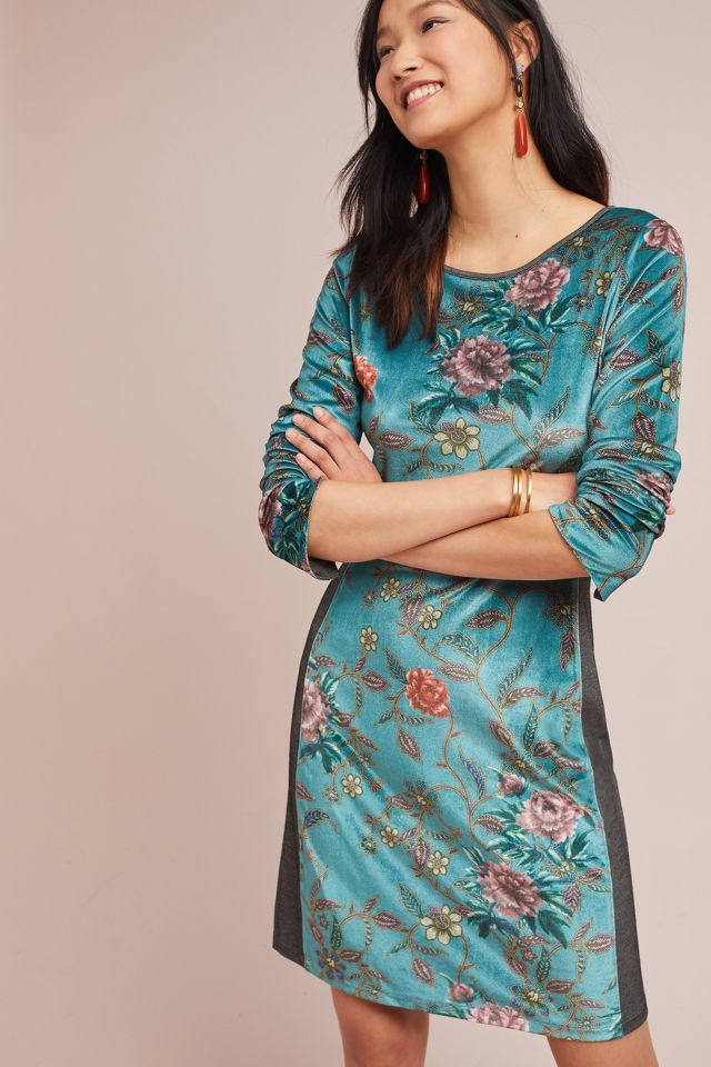 Anthropologie blue hot sale velvet dress