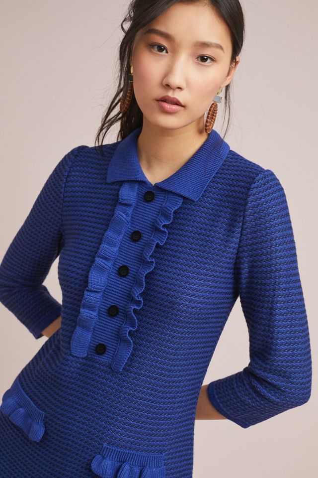 collared mini sweater dress anthropologie Maeve Collared Knit Mini Dress