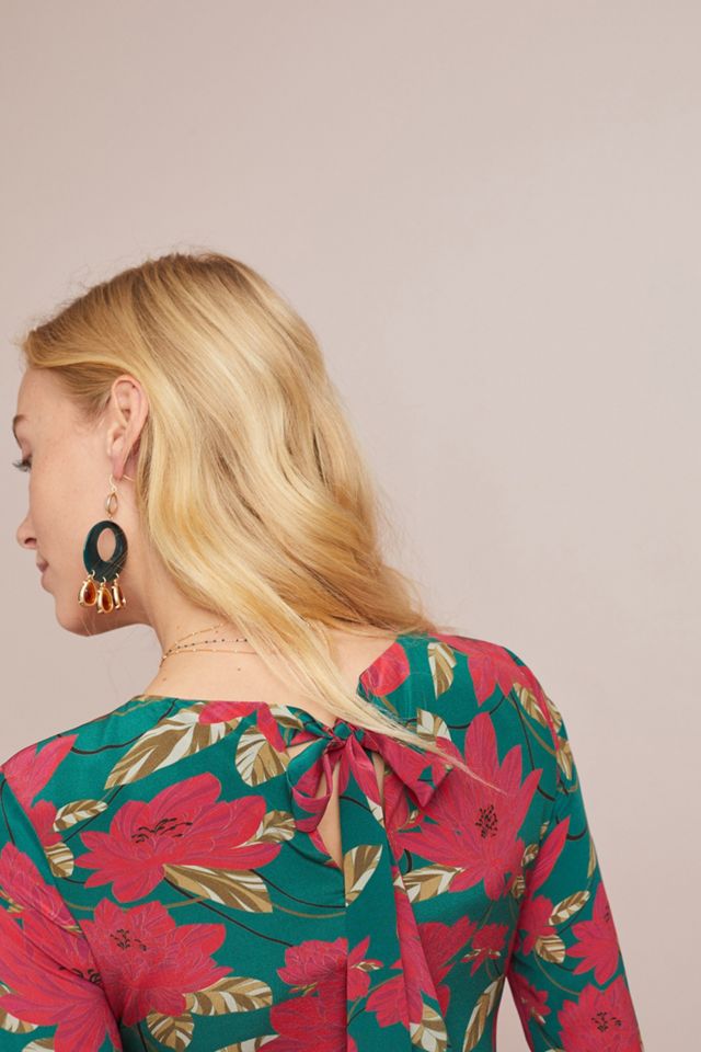 Poinsettia Silk Dress #1