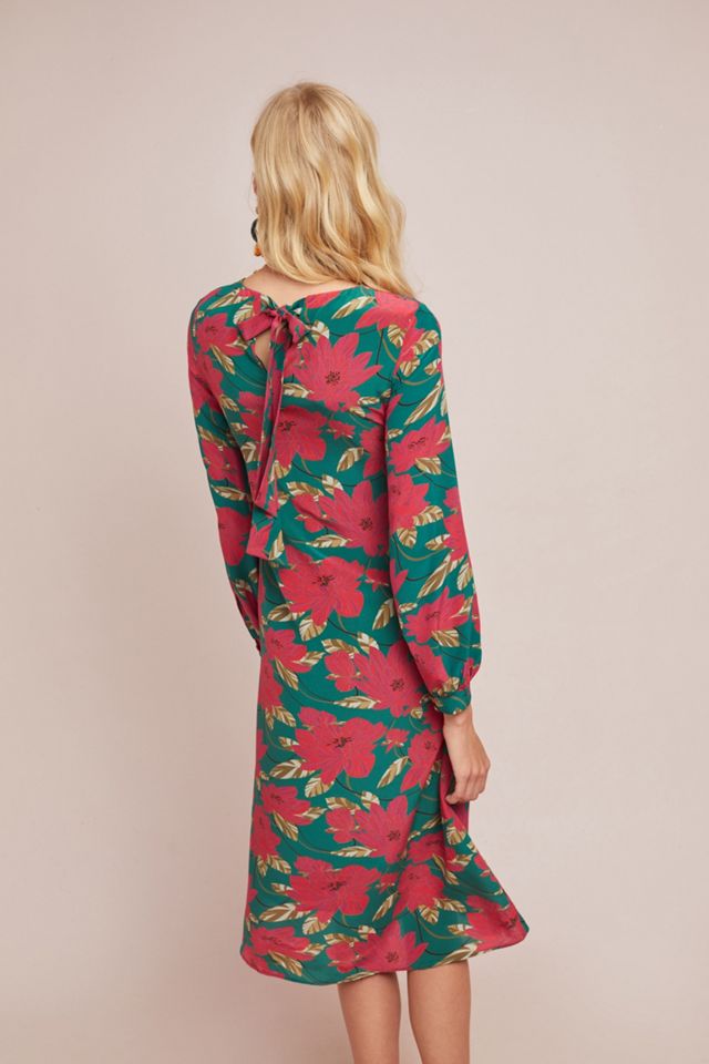 Poinsettia Silk Dress #2