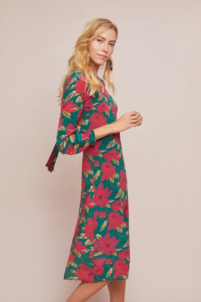 Poinsettia Silk Dress #3