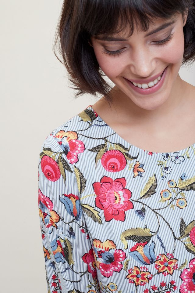 Tora Striped-Floral Dress #3