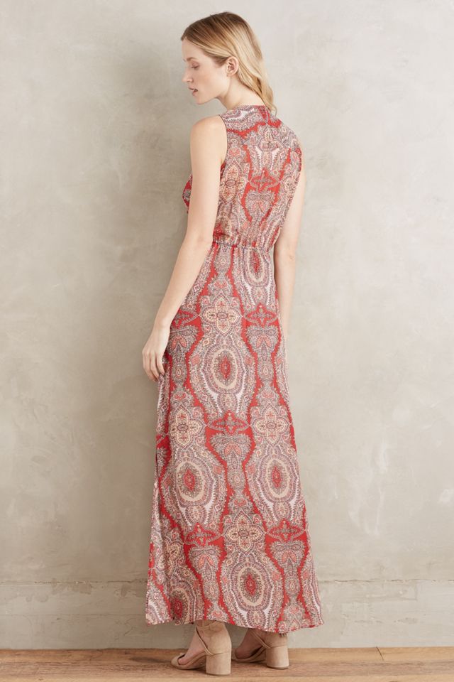Paisley Silk Maxi Dress #1