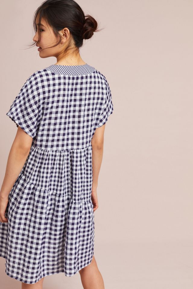Gingham V-Neck Swing Dress #2