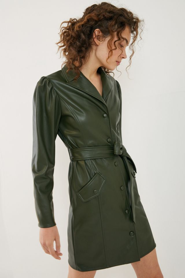 Natalya Faux Leather Shirtdress #1