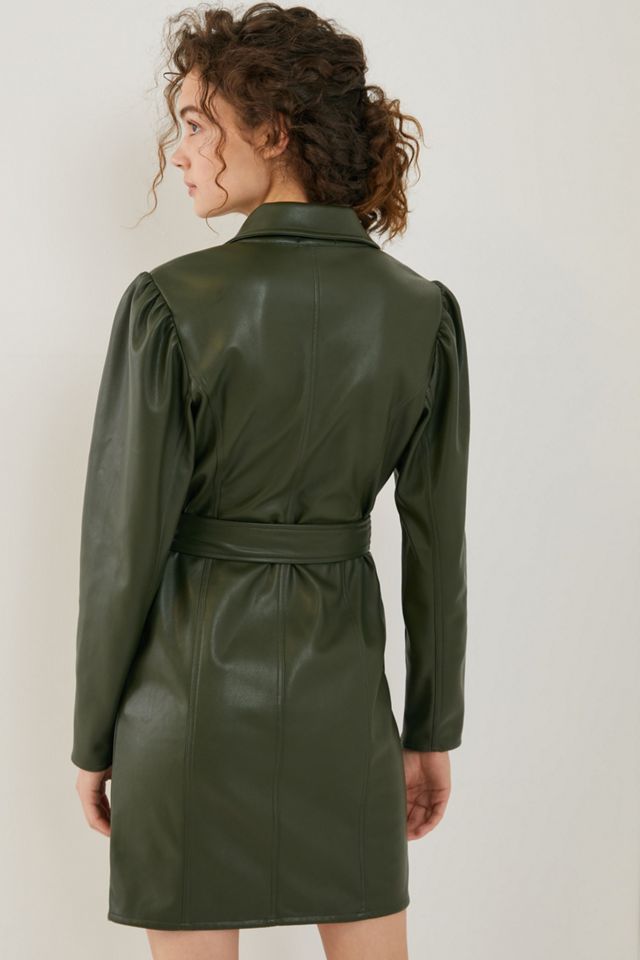 Natalya Faux Leather Shirtdress #2
