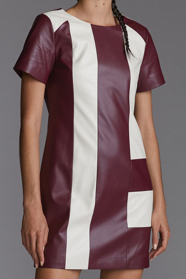 Colorblocked Faux Leather Mini Dress #2
