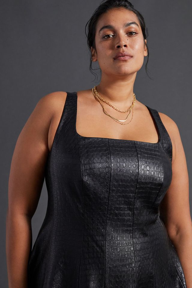 Faux Leather Midi Dress #5