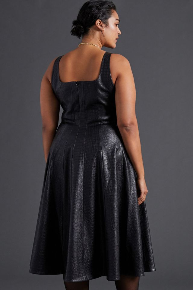 Faux Leather Midi Dress #6