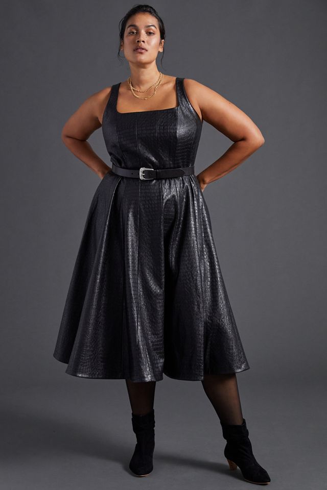 Faux Leather Midi Dress #3
