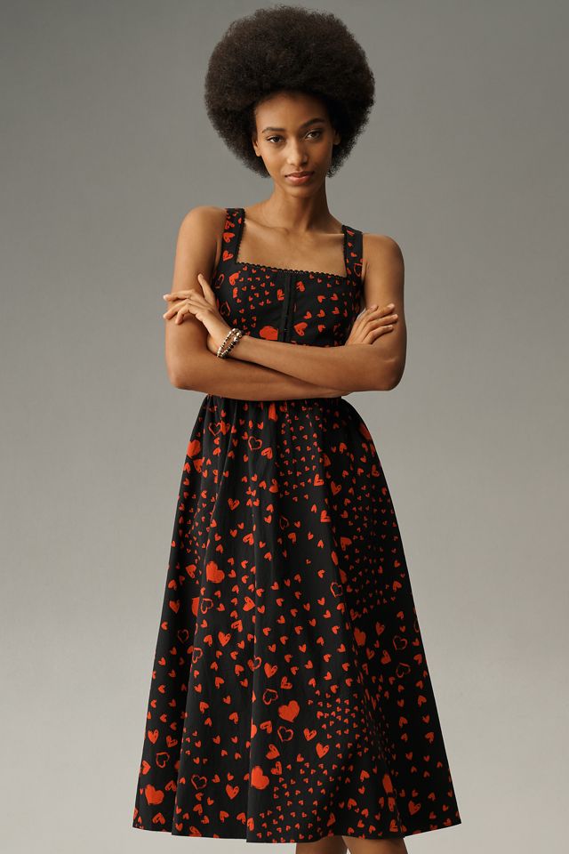 Avec Les Filles Sleeveless Square-Neck A-Line Midi Dress #3