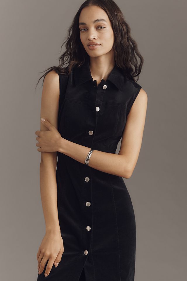 Avec Les Filles Sleeveless Corduroy Maxi Shirt Dress #2
