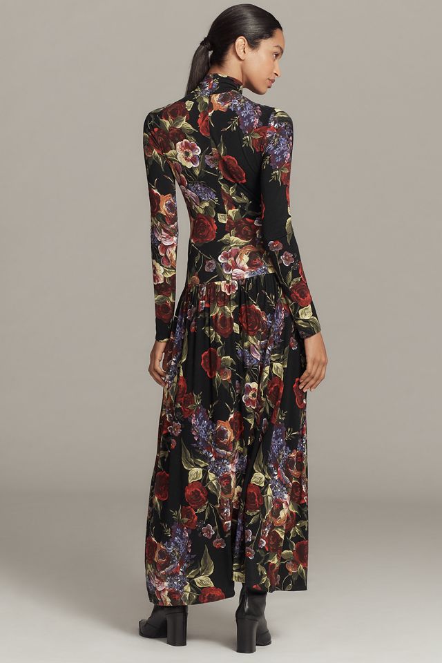Avec Les Filles Long-Sleeve Mock-Neck Midi Dress #3