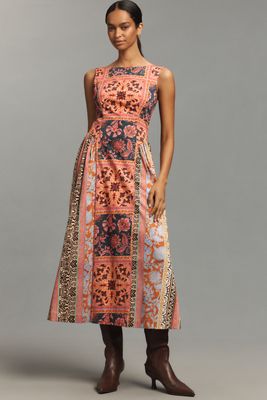 Mare Mare Embroidered Chiffon Cape Swing Mini Dress