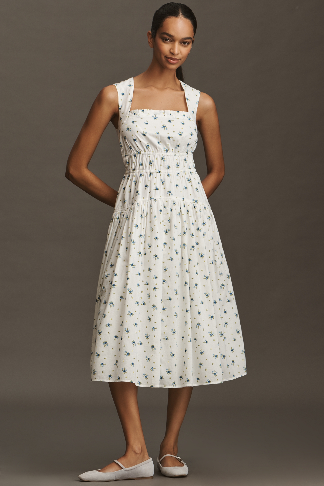 Avec Les Filles Sleeveless A-Line Midi Dress