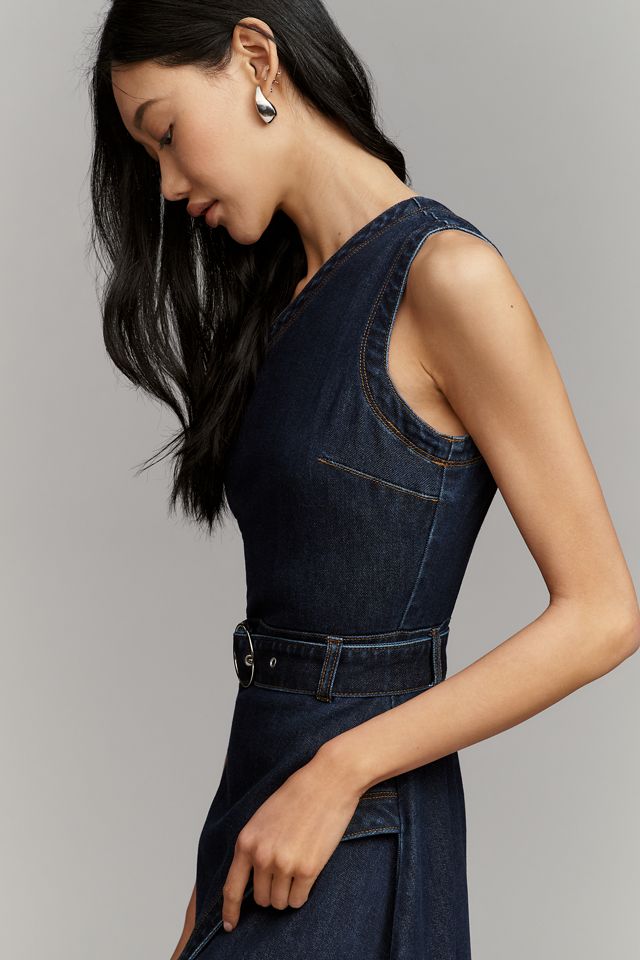 Avec Les Filles Belted One-Shoulder Shirtdress #3