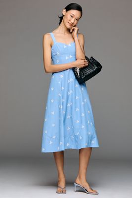 sachin and babi light blue dress Mary Strapless Drop Waist Maxi Dress - White
