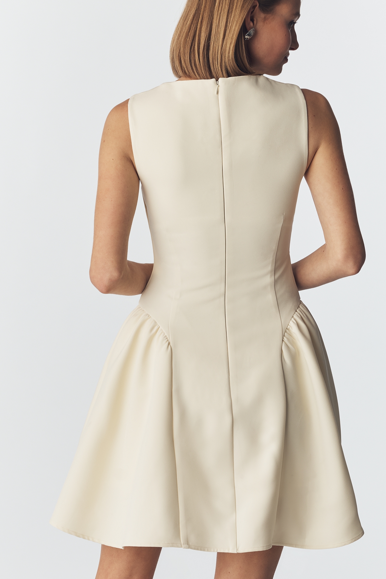 Avec Les Filles Flounce-Hem Mini Dress