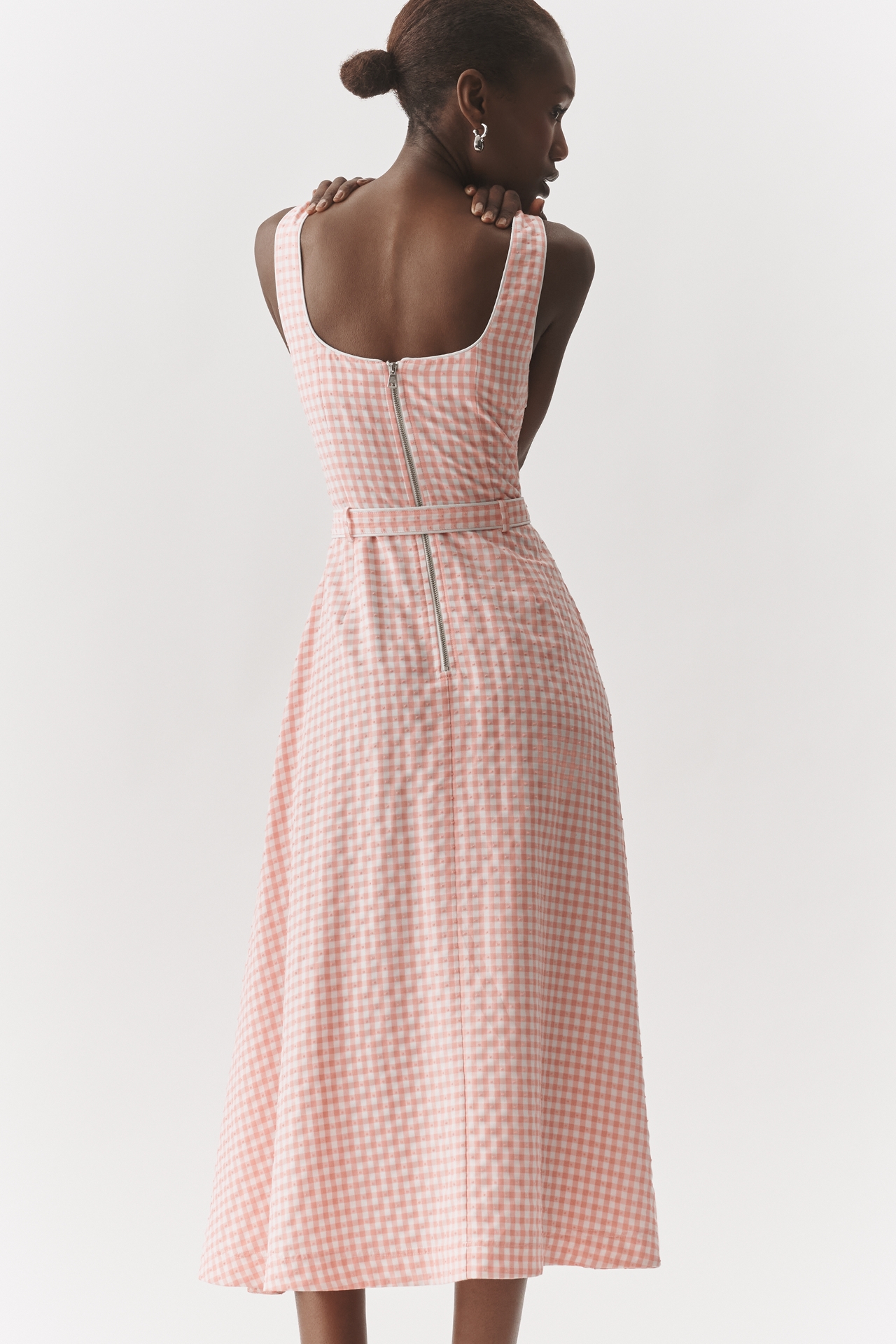 Avec Les Filles Bustier Sleeveless A-Line Midi Dress