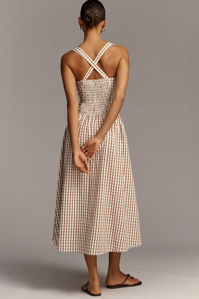 Avec Les Filles Ruched Sleeveless Square-Neck Midi Dress #2